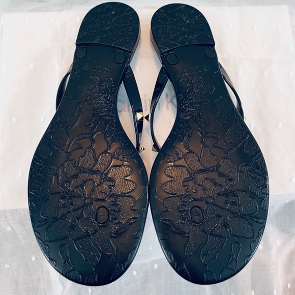 Studded Black Flip Flops - Picture 2 of 2